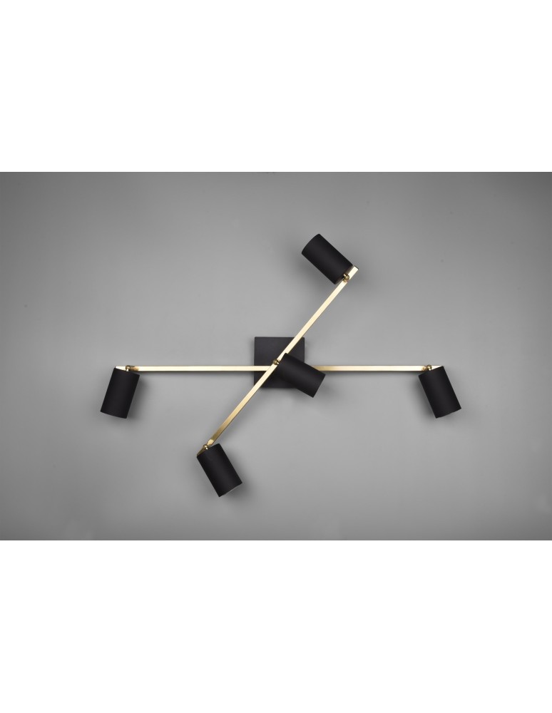Spotlight ceiling lamps - Trio MARLEY Ceiling Spotlight 5xGU10 max 35W Black, Gold 612400580 - product kolory-swiatla.pl 3