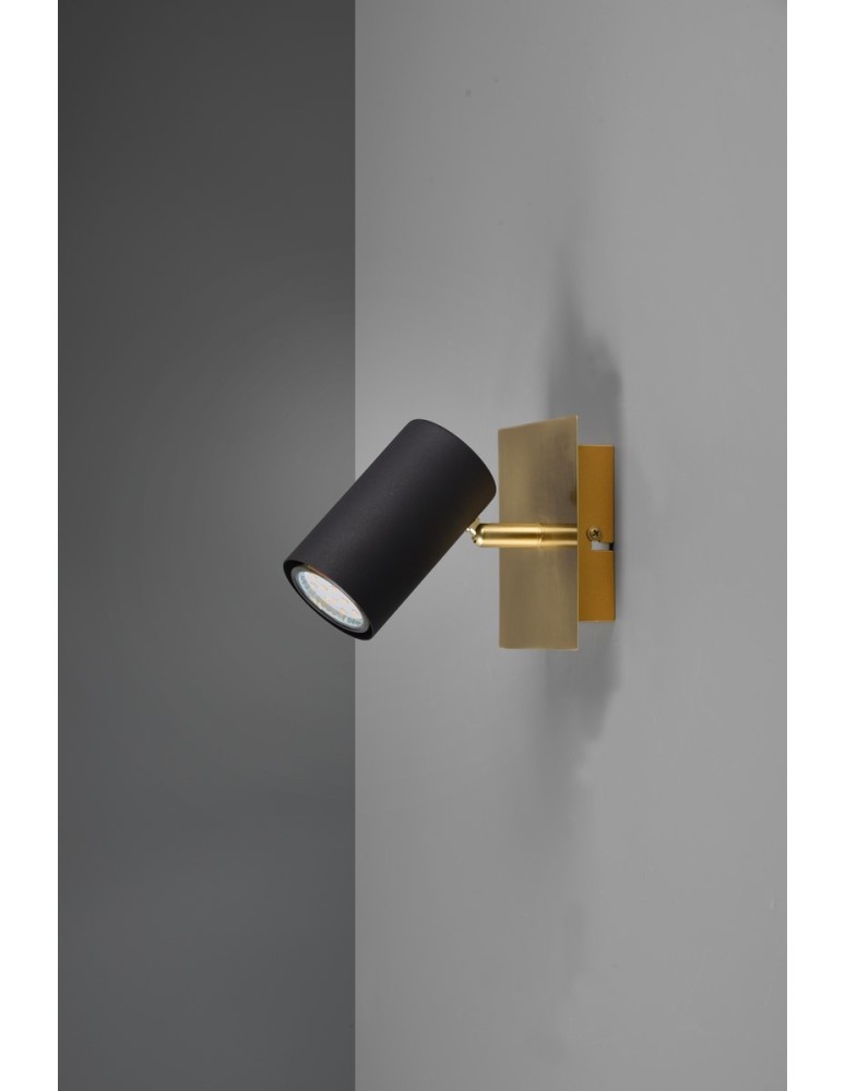 Wall lights - Trio MARLEY Wall Spotlight 1xGU10 max 25W Black, Gold 802400180 - product kolory-swiatla.pl 3