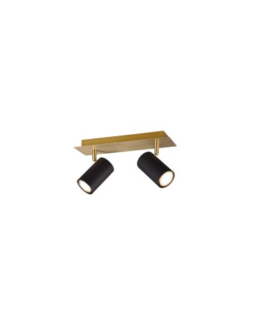 Trio MARLEY Wall Spotlight 2xGU10 max 35W Black, Gold 802400280