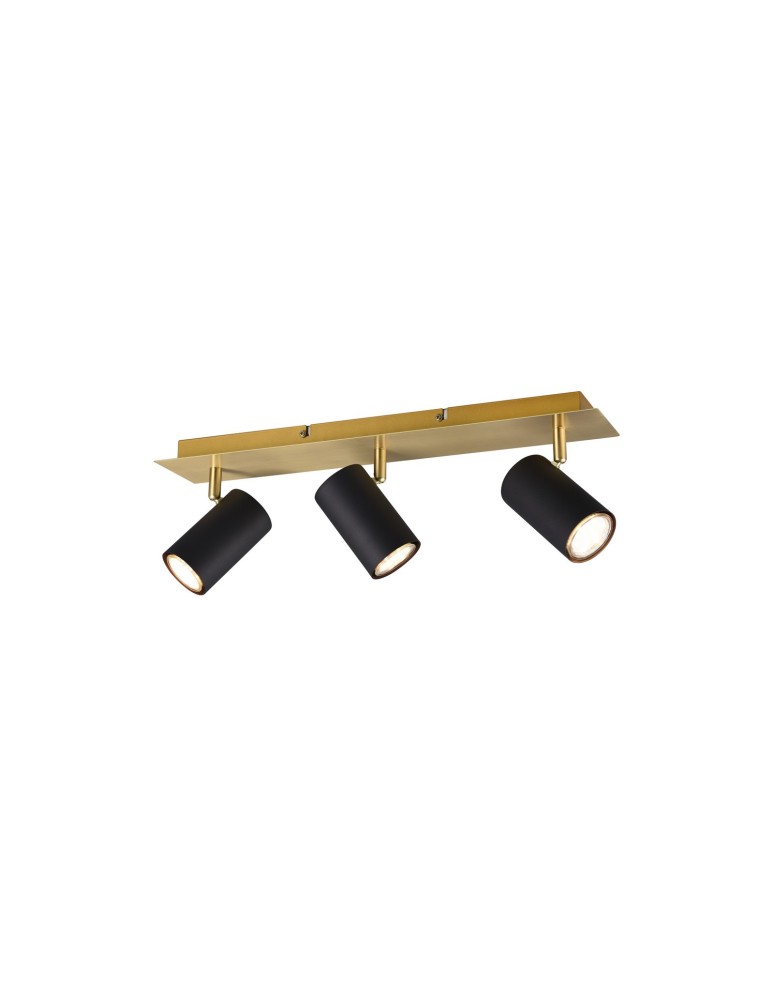 Spotlight ceiling lamps - Trio MARLEY Wall Spotlight 3xGU10 max 35W Black, Gold 802400380 - product kolory-swiatla.pl 1