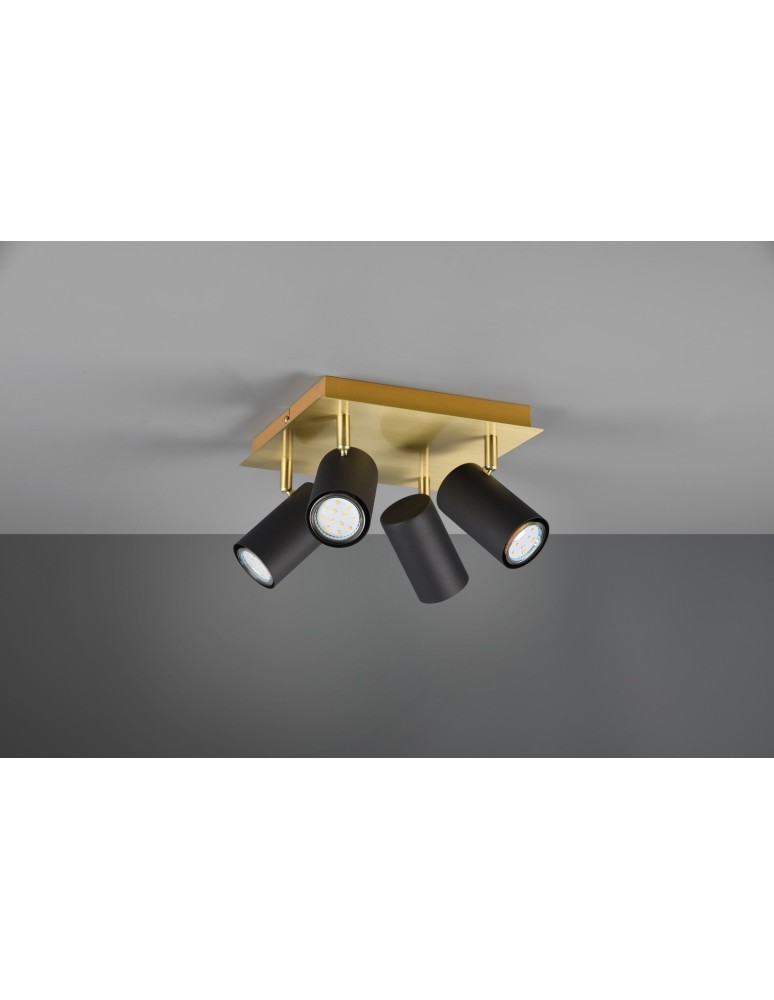 Spotlight ceiling lamps - Trio MARLEY Wall Spotlight 4xGU10 max 35W Black, Gold 802430480 - product kolory-swiatla.pl 2
