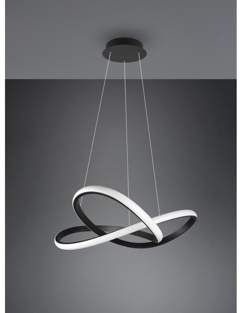 Lampy wiszące - RL COURSE Wisząca Nowoczesna 1xLED max 27W 4000K Czarny Mat R32051432 - produkt kolory-swiatla.pl 4