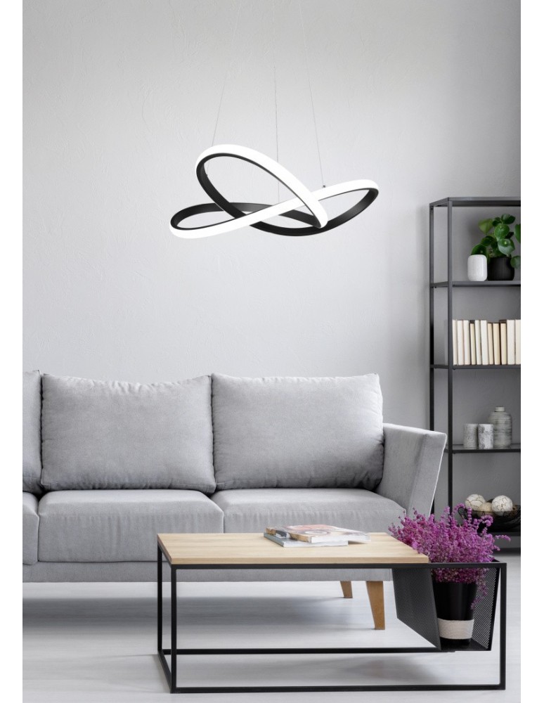 Lampy wiszące - RL COURSE Wisząca Nowoczesna 1xLED max 27W 4000K Czarny Mat R32051432 - produkt kolory-swiatla.pl 6