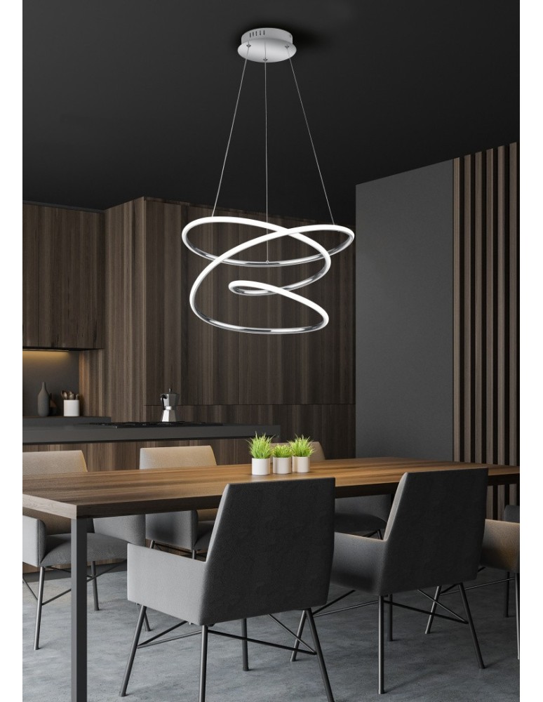Pendant lamps - RL BOLOGNA Modern Pendant 1xLED max 36W 4000K Chrome R37051106. - product kolory-swiatla.pl 2