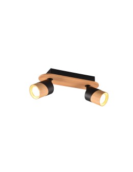 Trio ARUNI Wall Spotlight 2xGU10 max 10W Wood Color 801100232
