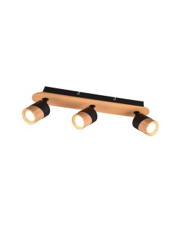 Trio ARUNI Ceiling Spotlight 3xGU10 max 10W Wood Color 801100332