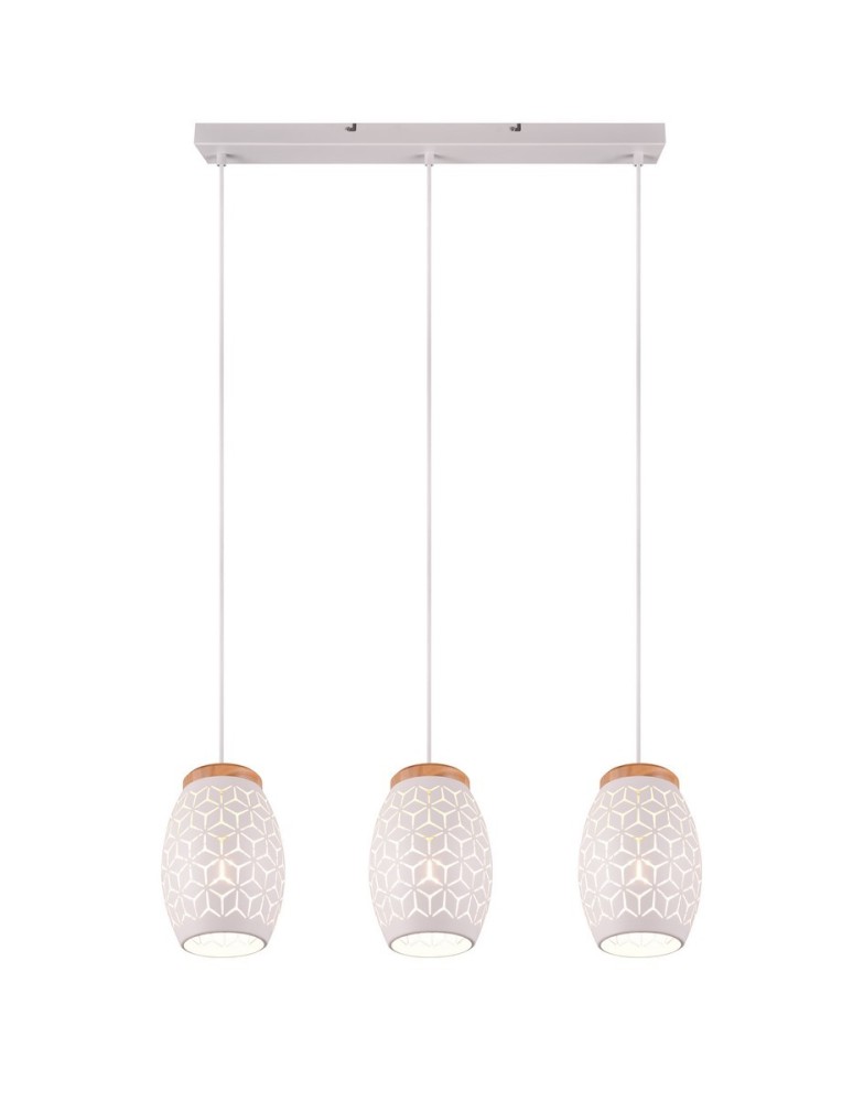 Pendant lamps on a strip - RL BIDAR Pendant Modern 3xE27 max 28W White Matte R31573031 - product kolory-swiatla.pl 2