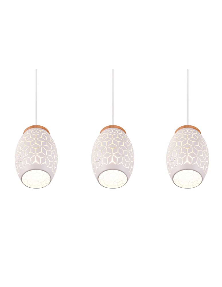 Pendant lamps on a strip - RL BIDAR Pendant Modern 3xE27 max 28W White Matte R31573031 - product kolory-swiatla.pl 4