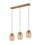 Pendant lamps on a strip - RL BIDAR Pendant Modern 3xE27 max 28W Coffee R31573065 - product 1