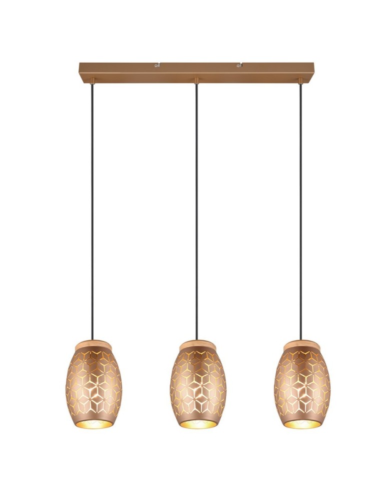 Pendant lamps on a strip - RL BIDAR Pendant Modern 3xE27 max 28W Coffee R31573065 - product kolory-swiatla.pl 2