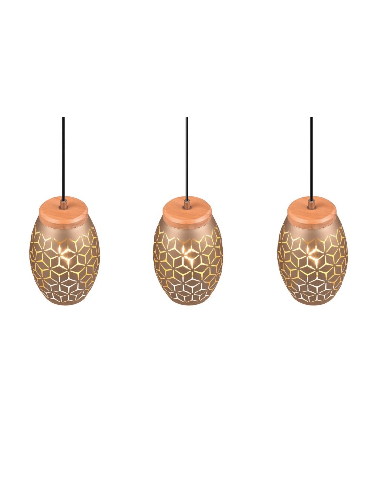 Pendant lamps on a strip - RL BIDAR Pendant Modern 3xE27 max 28W Coffee R31573065 - product kolory-swiatla.pl 3