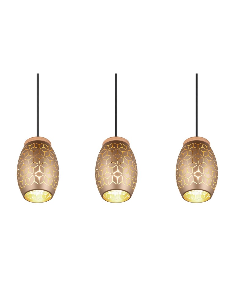 Pendant lamps on a strip - RL BIDAR Pendant Modern 3xE27 max 28W Coffee R31573065 - product kolory-swiatla.pl 4