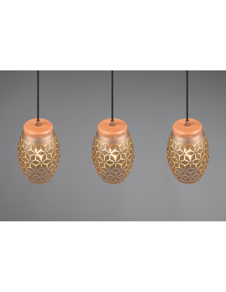 Pendant lamps on a strip - RL BIDAR Pendant Modern 3xE27 max 28W Coffee R31573065 - product kolory-swiatla.pl 7