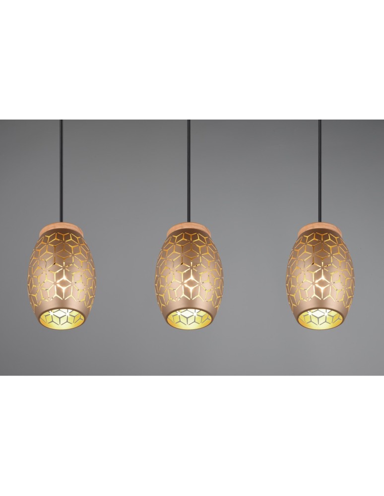 Pendant lamps on a strip - RL BIDAR Pendant Modern 3xE27 max 28W Coffee R31573065 - product kolory-swiatla.pl 8