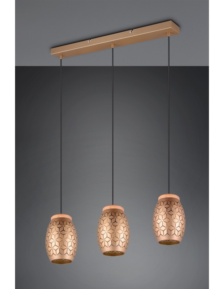 Pendant lamps on a strip - RL BIDAR Pendant Modern 3xE27 max 28W Coffee R31573065 - product kolory-swiatla.pl 9