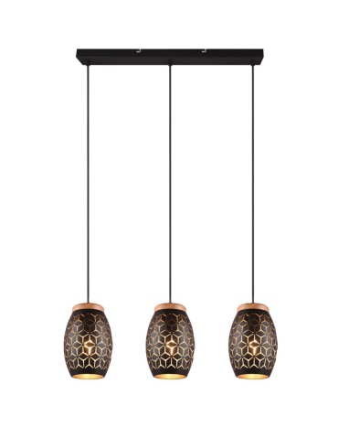 RL BIDAR Pendant Modern 3xE27 max 28W Black, Gold R31573080 - product 2