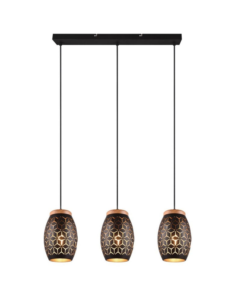 Pendant lamps on a strip - RL BIDAR Pendant Modern 3xE27 max 28W Black, Gold R31573080 - product kolory-swiatla.pl 2