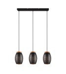 Pendant lamps on a strip - RL BIDAR Pendant Modern 3xE27 max 28W Black, Gold R31573080 - product 6