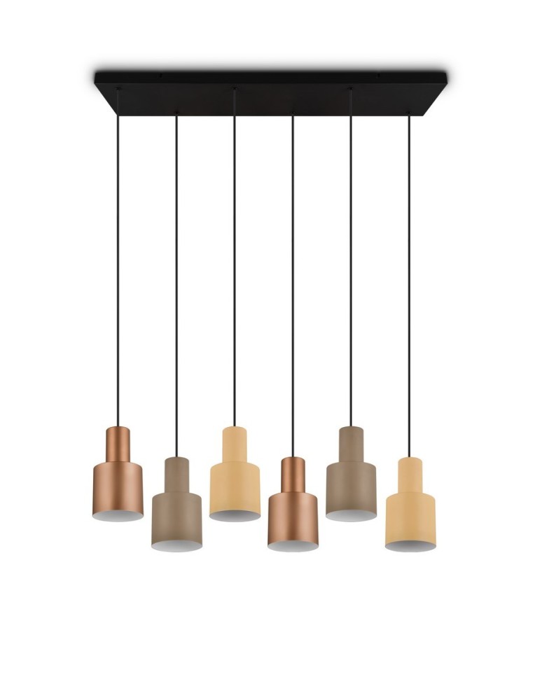 Pendant lamps on a strip - Trio AGUDO Modern Pendant 6xE27 max 40W Multicolor 319400617 - product kolory-swiatla.pl 6