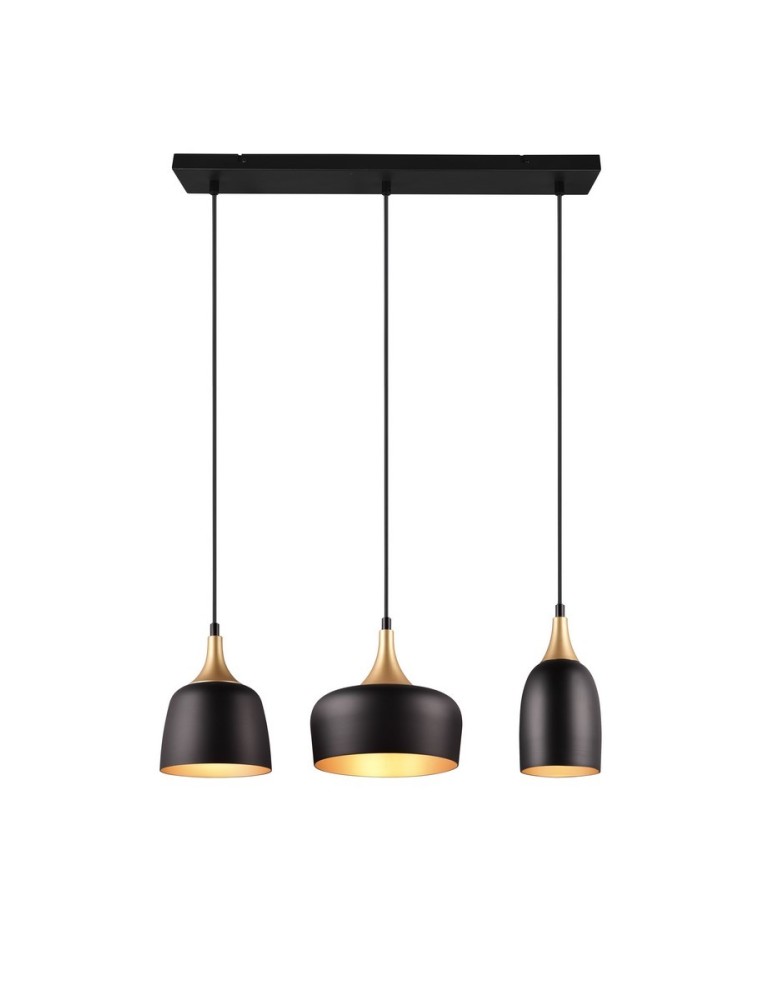Pendant lamps on a strip - Trio CHIRAZ Modern Pendant 3xE14 max 25W Black Matte 310500332 - product kolory-swiatla.pl 2