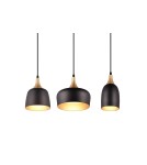 Pendant lamps on a strip - Trio CHIRAZ Modern Pendant 3xE14 max 25W Black Matte 310500332 - product 3