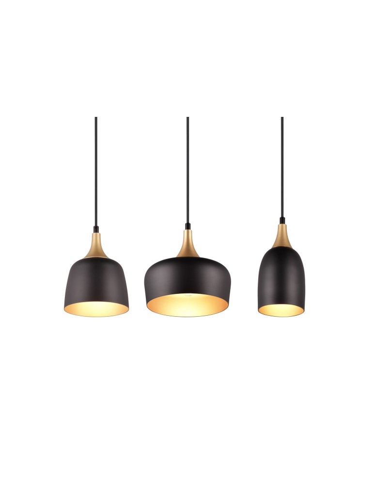 Pendant lamps on a strip - Trio CHIRAZ Modern Pendant 3xE14 max 25W Black Matte 310500332 - product kolory-swiatla.pl 3