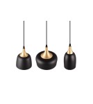Pendant lamps on a strip - Trio CHIRAZ Modern Pendant 3xE14 max 25W Black Matte 310500332 - product 4