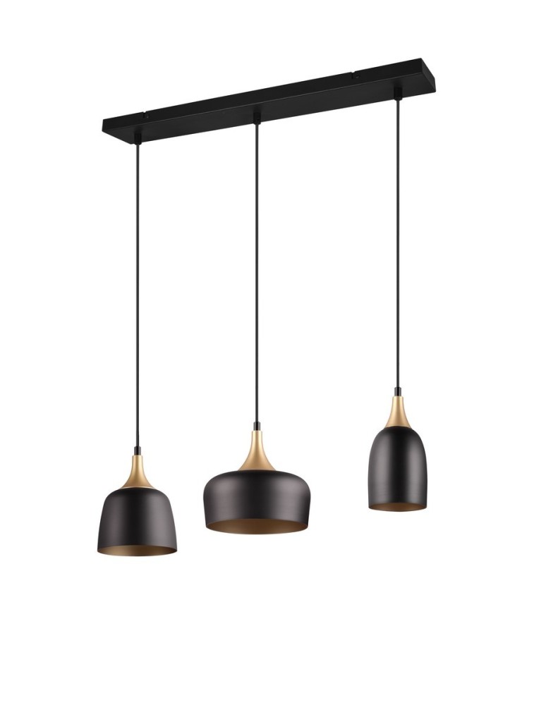 Pendant lamps on a strip - Trio CHIRAZ Modern Pendant 3xE14 max 25W Black Matte 310500332 - product kolory-swiatla.pl 5