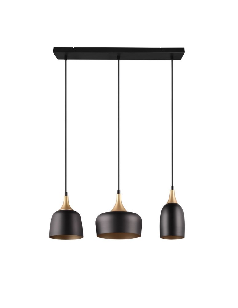 Pendant lamps on a strip - Trio CHIRAZ Modern Pendant 3xE14 max 25W Black Matte 310500332 - product kolory-swiatla.pl 6