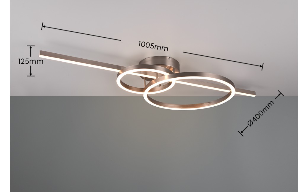 Trio MONTILLA Sufitowa Nowoczesna 1xLED max 54W 2700-6000K Nikiel Mat 643010307