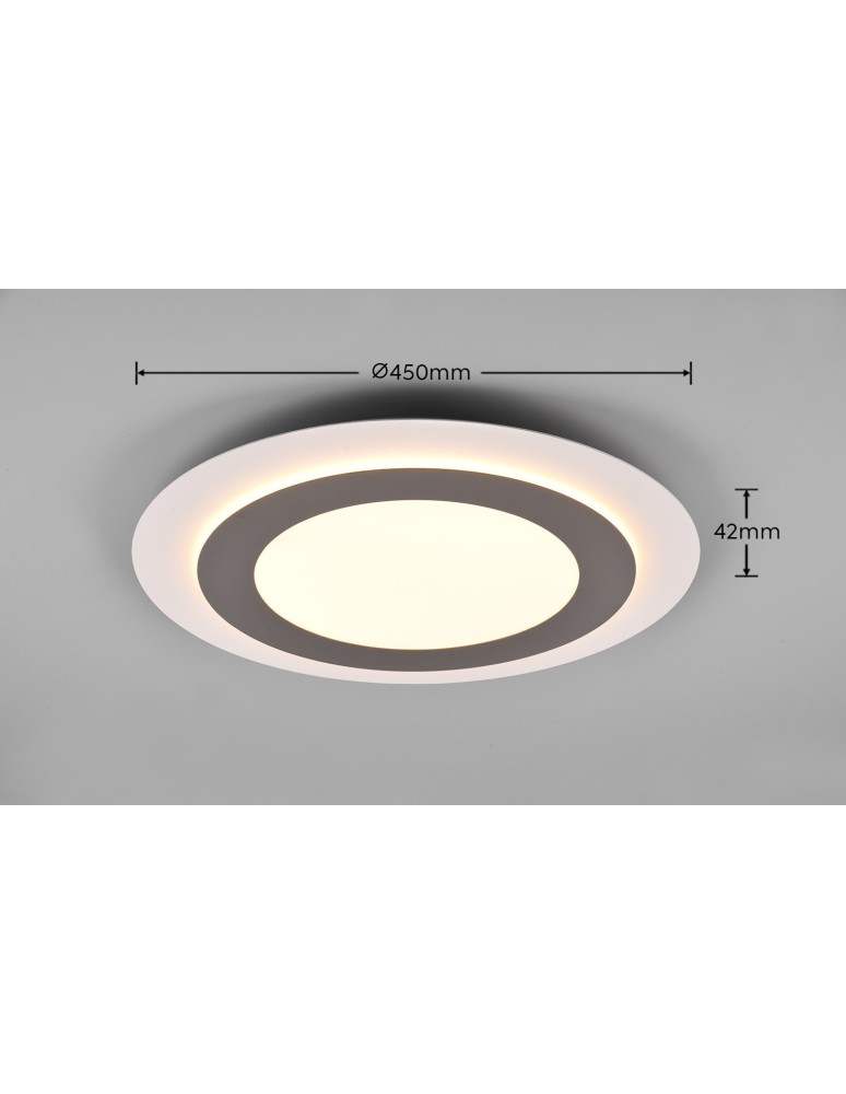 Lampy sufitowe LED - Trio MORGAN Sufitowa Nowoczesna 1xLED max 42W 2700-6500K Nikiel Mat 641519207 - produkt kolory-swiatla.pl 7