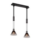 Pendant lamps on a strip - Trio STANLEY Modern Pendant 2xE27 max 40W Black Matte 319500232 - product 1
