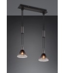 Pendant lamps on a strip - Trio STANLEY Modern Pendant 2xE27 max 40W Black Matte 319500232 - product 2