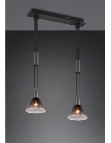 Trio STANLEY Modern Pendant 2xE27 max 40W Black Matte 319500232 - product 2