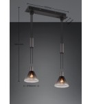 Pendant lamps on a strip - Trio STANLEY Modern Pendant 2xE27 max 40W Black Matte 319500232 - product 10
