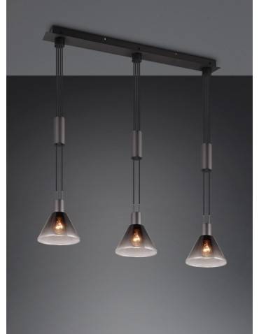 Trio STANLEY Wisząca Nowoczesna 3xE27 max 40W Czarny Mat 319500332 - produkt 2