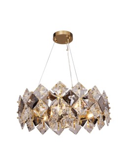Zuma Line Tiara Lampa Wisząca Złoty / Przezroczysty+Dymiony 9864-500