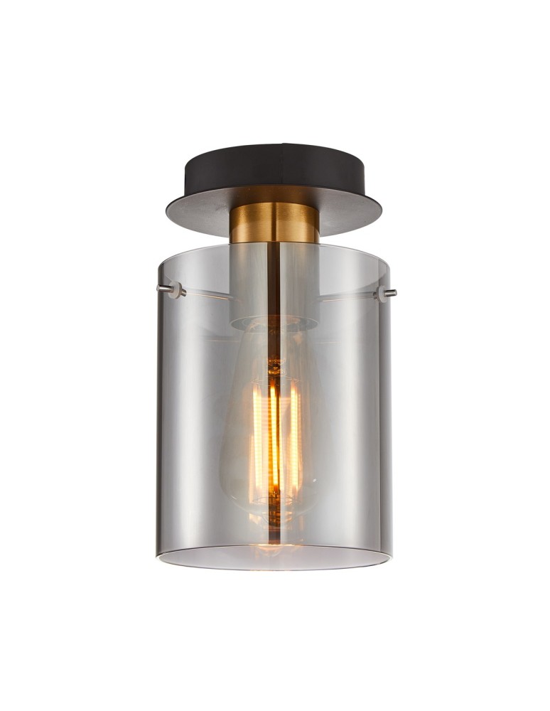 Glass ceiling lamps - Italux Sardo Spotlight/Spot Black 1xE27 40W SPL-5581-1SC-BRO-SG - product kolory-swiatla.pl 1