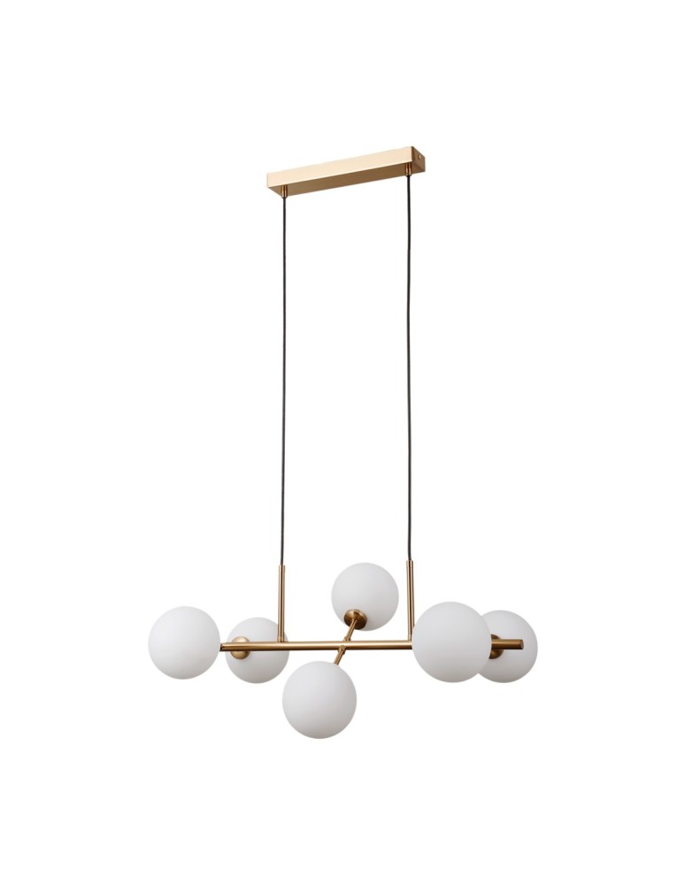 Pendant lamps over the island - Italux Mirellio Honey Brass Pendant 6xG9 5W PND-66463-6-HB - product kolory-swiatla.pl 1