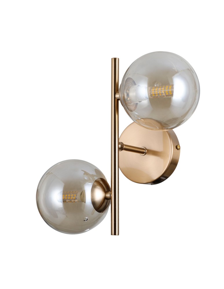 Wall lamps spheres - Italux Erimida Wall lamp Honey brass 2xG9 5W WL-2244-2-HBR - product kolory-swiatla.pl 2