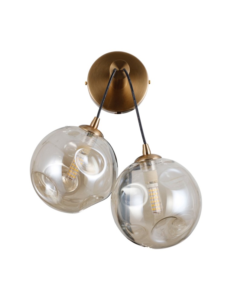 Wall lamps spheres - Italux Perlos Wall lamp Honey brass 2xG9 5W WL-54456-2-HB - product kolory-swiatla.pl 2