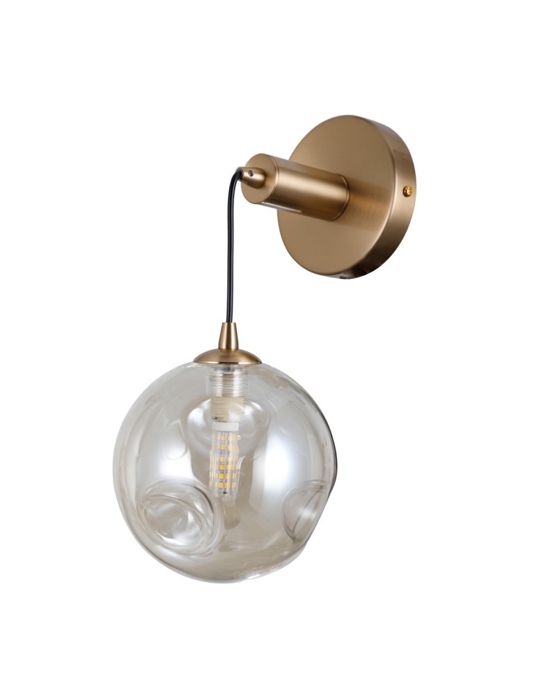 Wall lamps spheres - Italux Perlos Wall lamp Honey brass 1xG9 5W WL-54456-1-HB-AMB - product kolory-swiatla.pl 2
