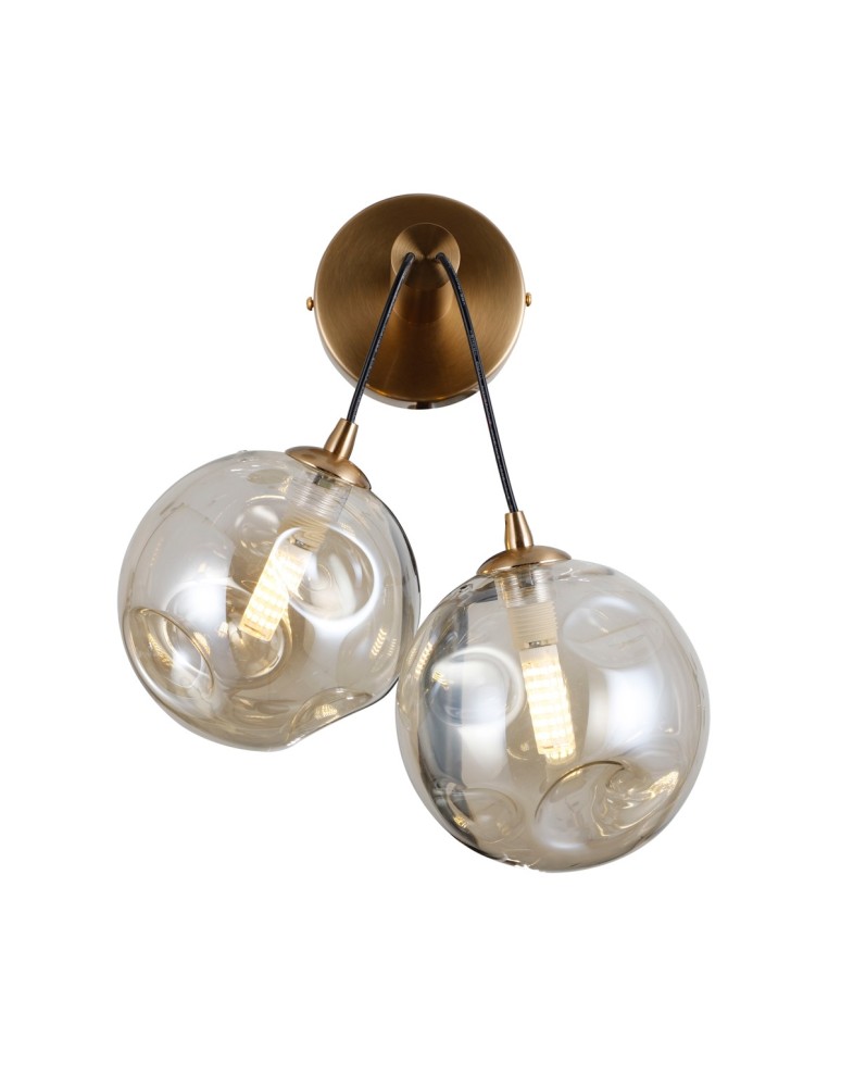 Wall lamps spheres - Italux Perlos Wall lamp Honey brass 2xG9 5W WL-54456-2-HB-AMB - product kolory-swiatla.pl 1