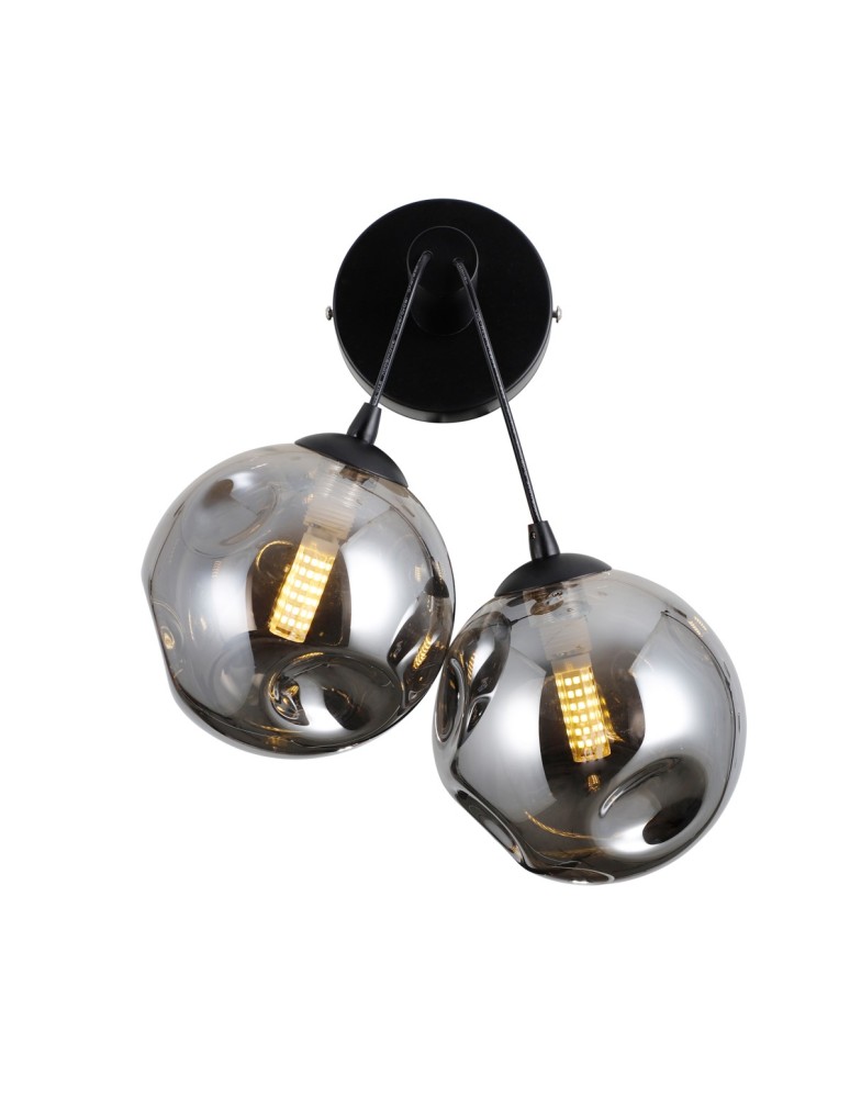 Wall lamps spheres - Italux Perlos Wall lamp Black matt 2xG9 5W WL-54456-2A-BK-SMG - product kolory-swiatla.pl 1