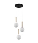 Triple pendant lamps - Italux Ravena Pendant Brass 3xE27 10W PND-2324-3A GD+OPAL - product 1