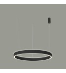 Pendant lamps circles - Italux Brasco Up Down Pendant Black 2xLED 80W 3000K+4000K PND-56215D-080RPP-BK-3KS4K-TRDIMM - product 1