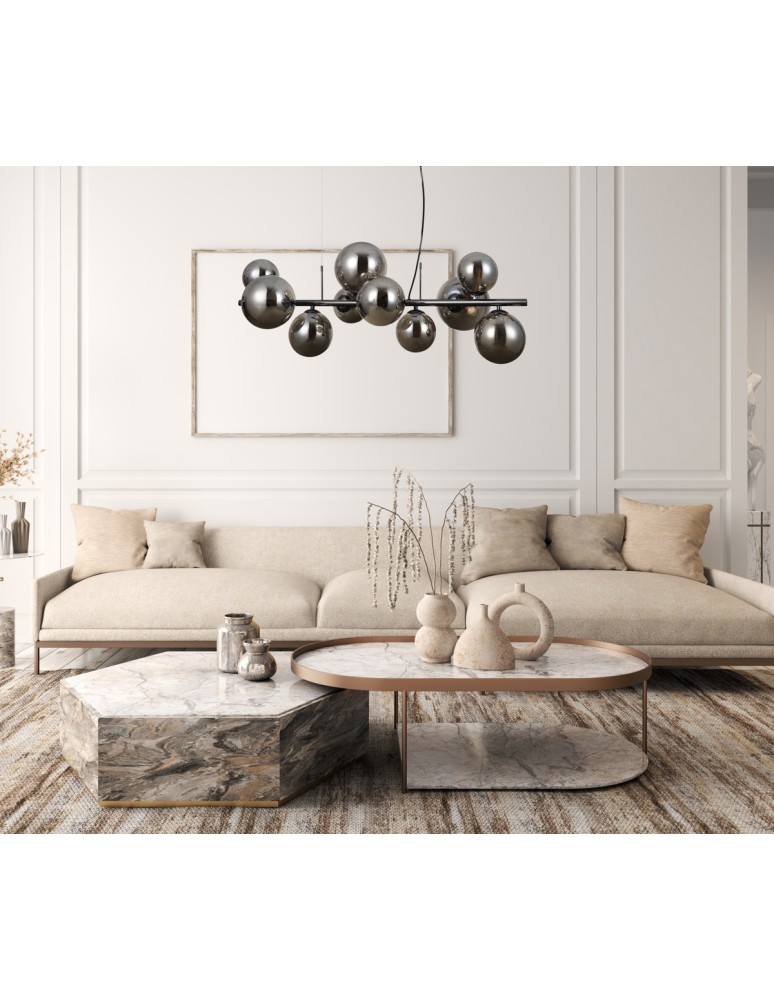 Pendant lamps over the island - Italux Canello Pendant Black Chrome 10xG9 5W PND-406007-10A-BCR - product kolory-swiatla.pl 3