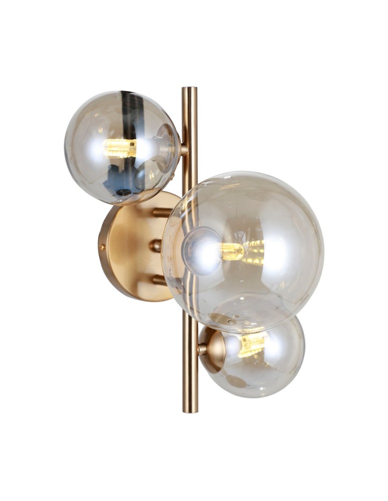 Wall lamps spheres - Italux Canello Wall lamp Honey brass 3xG9 5W WL-406007-3-HBR - product kolory-swiatla.pl 1