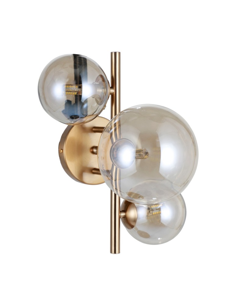 Wall lamps spheres - Italux Canello Wall lamp Honey brass 3xG9 5W WL-406007-3-HBR - product kolory-swiatla.pl 2