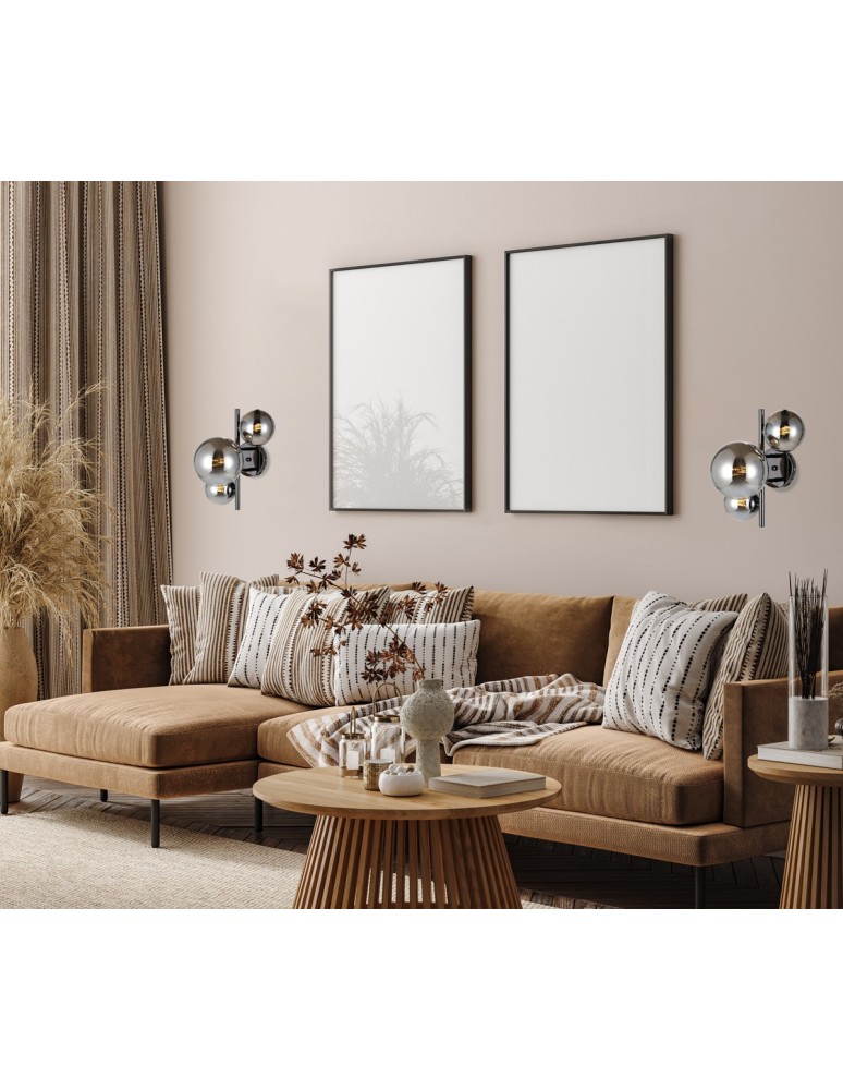 Wall lamps spheres - Italux Canello Wall lamp Black chrome 3xG9 5W WL-406007-3A-BCR - product kolory-swiatla.pl 3